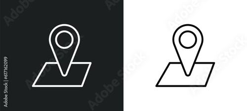big map placeholder line icon in white and black colors. big map placeholder flat vector icon from big map placeholder collection for web, mobile apps and ui.