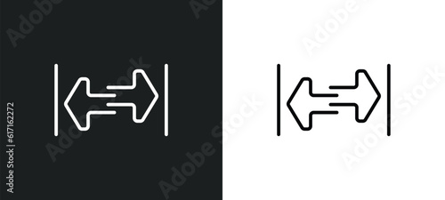 width line icon in white and black colors. width flat vector icon from width collection for web, mobile apps and ui.