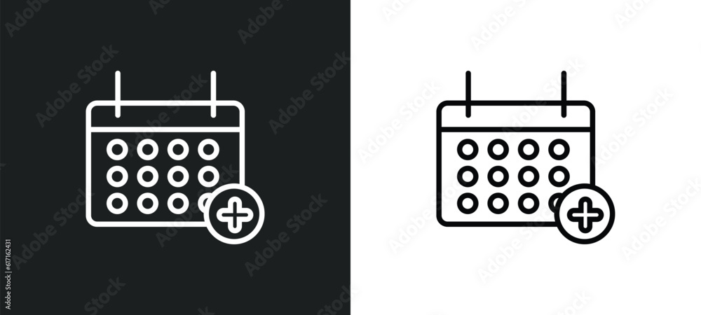 add event line icon in white and black colors. add event flat vector icon from add event collection for web, mobile apps and ui. add event line icon in white and black colors. add event flat vector icon from add event collection for web, mobile apps and ui.