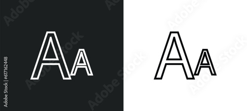 fonts line icon in white and black colors. fonts flat vector icon from fonts collection for web, mobile apps and ui.