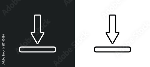 bottom line icon in white and black colors. bottom flat vector icon from bottom collection for web, mobile apps and ui.