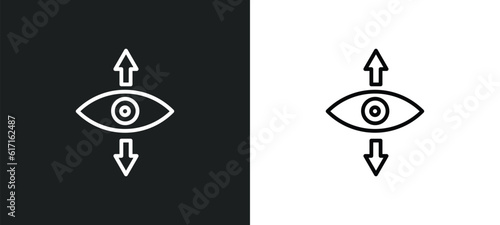 perspectives line icon in white and black colors. perspectives flat vector icon from perspectives collection for web, mobile apps and ui.