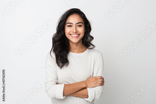 beautiful confident person in front of a background ai generated