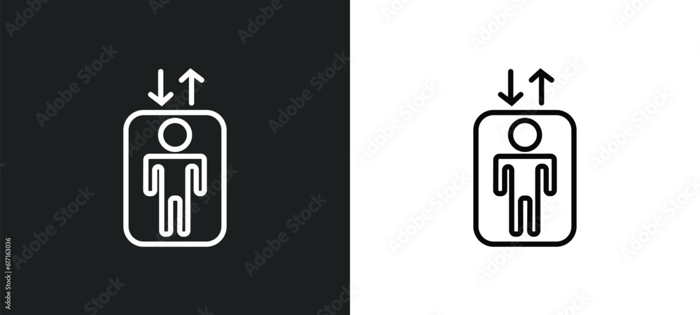 lift line icon in white and black colors. lift flat vector icon from lift collection for web, mobile apps and ui. lift line icon in white and black colors. lift flat vector icon from lift collection for web, mobile apps and ui.
