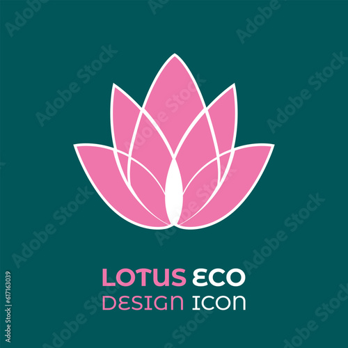 Lotus beauty flower logo. Floral isolated modern design symbol. Vector label for wellness, spa or beauty salon