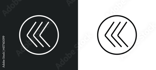go back button line icon in white and black colors. go back button flat vector icon from go back button collection for web, mobile apps and ui.
