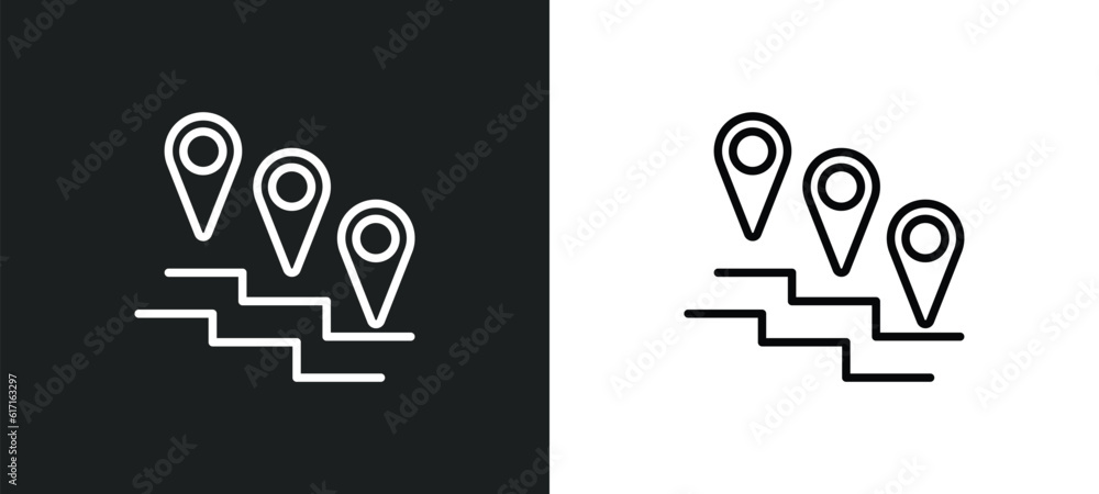 road map line icon in white and black colors. road map flat vector icon from road map collection for web, mobile apps and ui. road map line icon in white and black colors. road map flat vector icon from road map collection for web, mobile apps and ui.