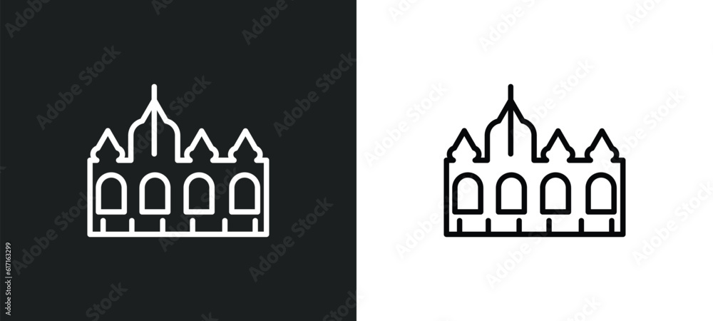 vaticano line icon in white and black colors. vaticano flat vector icon from vaticano collection for web, mobile apps and ui.