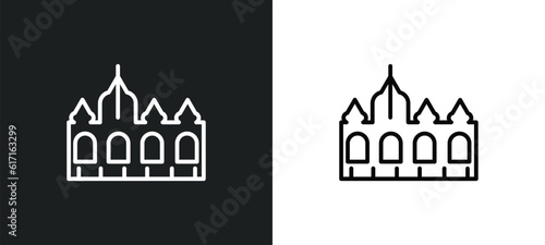 vaticano line icon in white and black colors. vaticano flat vector icon from vaticano collection for web, mobile apps and ui.