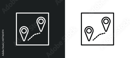 itinerary line icon in white and black colors. itinerary flat vector icon from itinerary collection for web, mobile apps and ui.