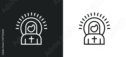 christ line icon in white and black colors. christ flat vector icon from christ collection for web, mobile apps and ui.