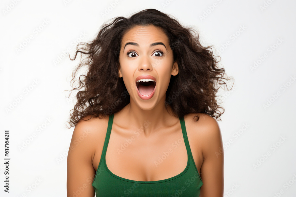 Beautiful person looking surprised ai generated Beautiful person looking surprised ai generated