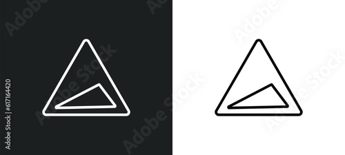 slope line icon in white and black colors. slope flat vector icon from slope collection for web, mobile apps and ui.