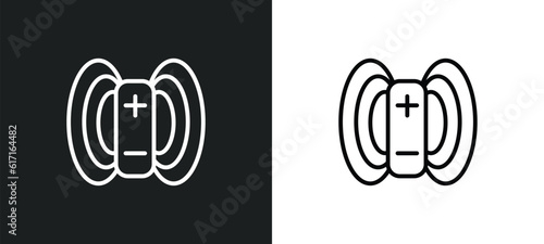 magnetic field line icon in white and black colors. magnetic field flat vector icon from magnetic field collection for web, mobile apps and ui.