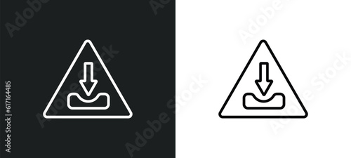 pothole line icon in white and black colors. pothole flat vector icon from pothole collection for web, mobile apps and ui.
