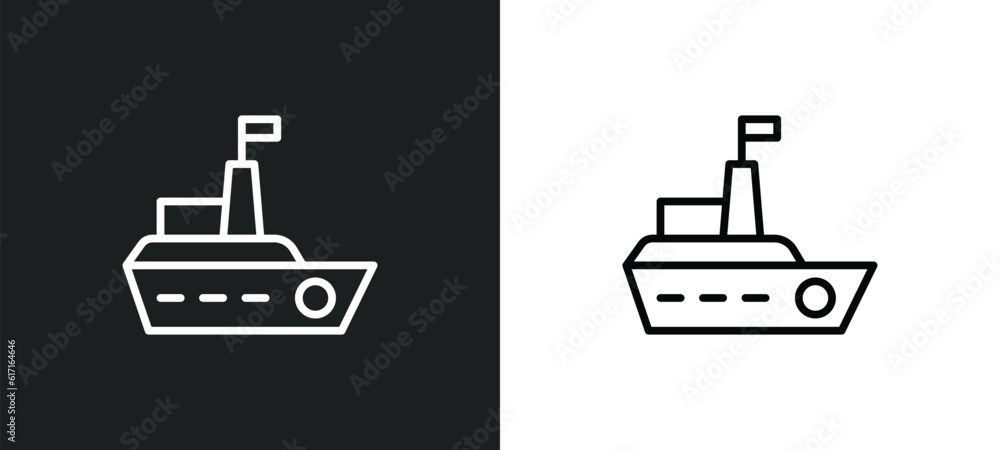 boat toy line icon in white and black colors. boat toy flat vector icon from boat toy collection for web, mobile apps and ui. boat toy line icon in white and black colors. boat toy flat vector icon from boat toy collection for web, mobile apps and ui.