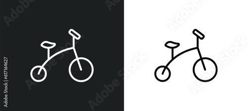 tricycle toy line icon in white and black colors. tricycle toy flat vector icon from tricycle toy collection for web, mobile apps and ui.