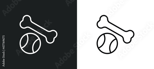 puppy toy line icon in white and black colors. puppy toy flat vector icon from puppy toy collection for web, mobile apps and ui.