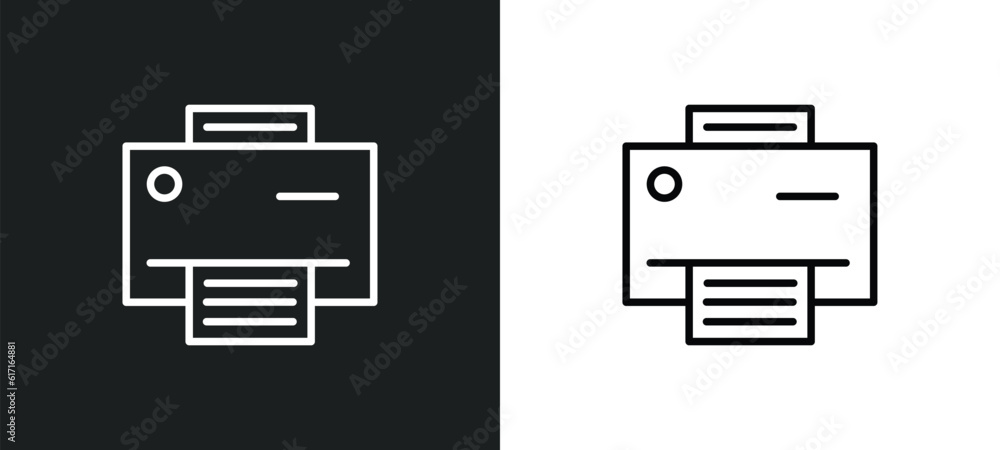 print button line icon in white and black colors. print button flat vector icon from print button collection for web, mobile apps and ui. print button line icon in white and black colors. print button flat vector icon from print button collection for web, mobile apps and ui.