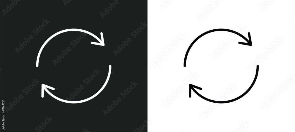 sync line icon in white and black colors. sync flat vector icon from sync collection for web, mobile apps and ui. sync line icon in white and black colors. sync flat vector icon from sync collection for web, mobile apps and ui.
