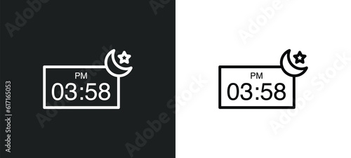 post meridiem line icon in white and black colors. post meridiem flat vector icon from post meridiem collection for web, mobile apps and ui. photo