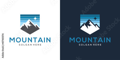 Mountains logo and image mountains emitting light
