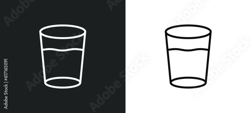 glass of water line icon in white and black colors. glass of water flat vector icon from glass of water collection for web, mobile apps and ui.