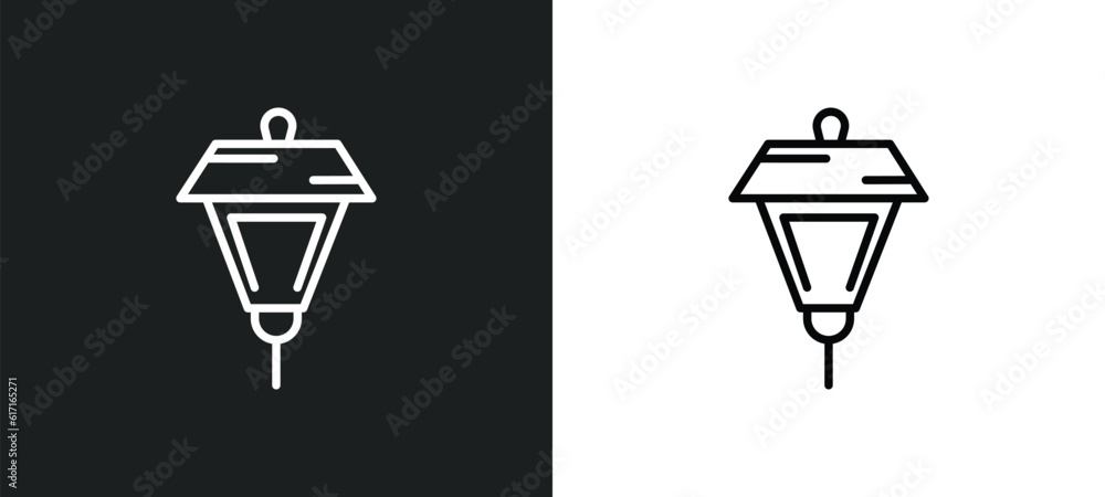 lamp post line icon in white and black colors. lamp post flat vector icon from lamp post collection for web, mobile apps and ui. lamp post line icon in white and black colors. lamp post flat vector icon from lamp post collection for web, mobile apps and ui.