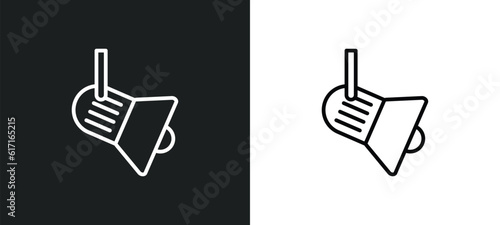cinema light with cable line icon in white and black colors. cinema light with cable flat vector icon from cinema light with cable collection for web, mobile apps and ui.