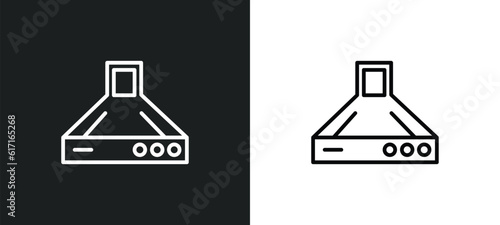 hood line icon in white and black colors. hood flat vector icon from hood collection for web, mobile apps and ui.