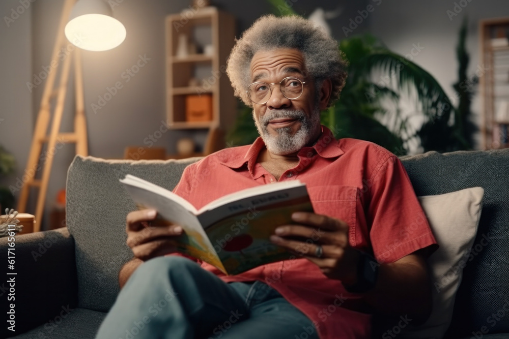 Person reading a book in a modern livingroom ai generated Person reading a book in a modern livingroom ai generated