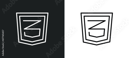 css3 line icon in white and black colors. css3 flat vector icon from css3 collection for web, mobile apps and ui.