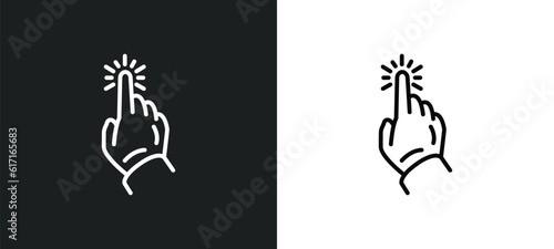 click through rate line icon in white and black colors. click through rate flat vector icon from click through rate collection for web, mobile apps and ui.