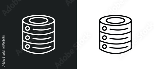 caching line icon in white and black colors. caching flat vector icon from caching collection for web, mobile apps and ui.