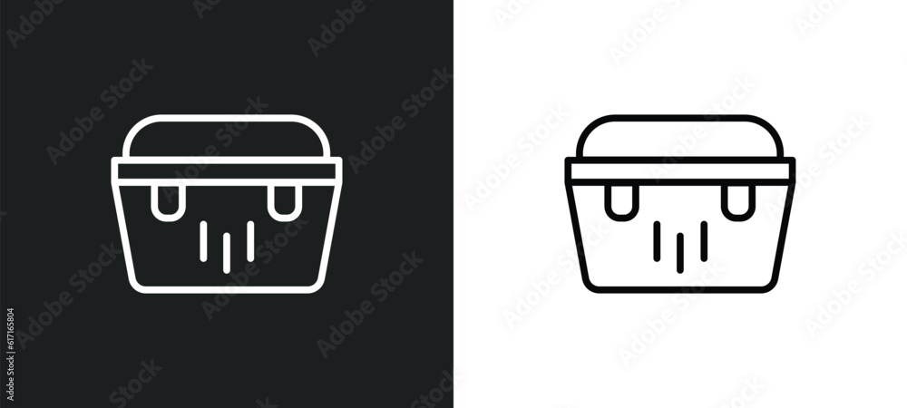 portable fridge line icon in white and black colors. portable fridge flat vector icon from portable fridge collection for web, mobile apps and ui. portable fridge line icon in white and black colors. portable fridge flat vector icon from portable fridge collection for web, mobile apps and ui.