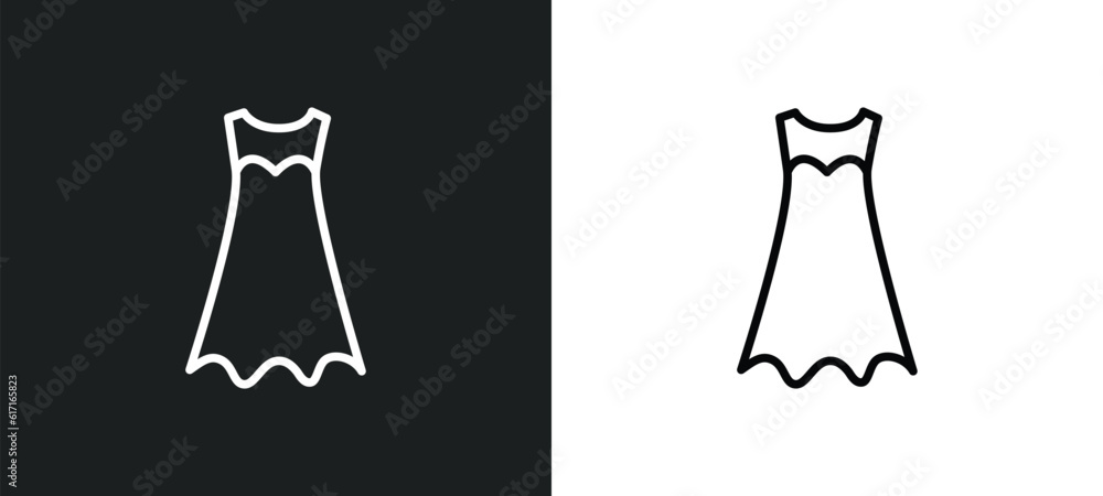 dress line icon in white and black colors. dress flat vector icon from dress collection for web, mobile apps and ui.