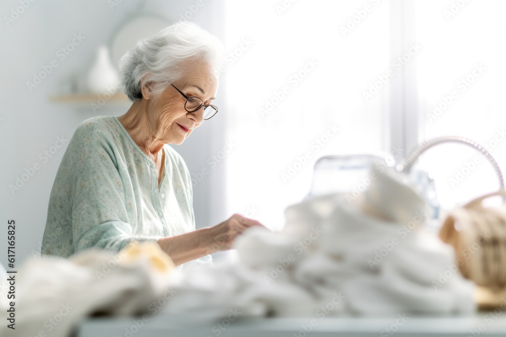 Happy woman doing laundry ai generated Happy woman doing laundry ai generated