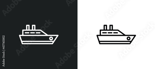 cruise line icon in white and black colors. cruise flat vector icon from cruise collection for web, mobile apps and ui.