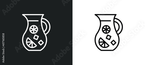 sangria line icon in white and black colors. sangria flat vector icon from sangria collection for web, mobile apps and ui.