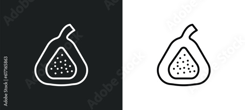 fig line icon in white and black colors. fig flat vector icon from fig collection for web, mobile apps and ui.