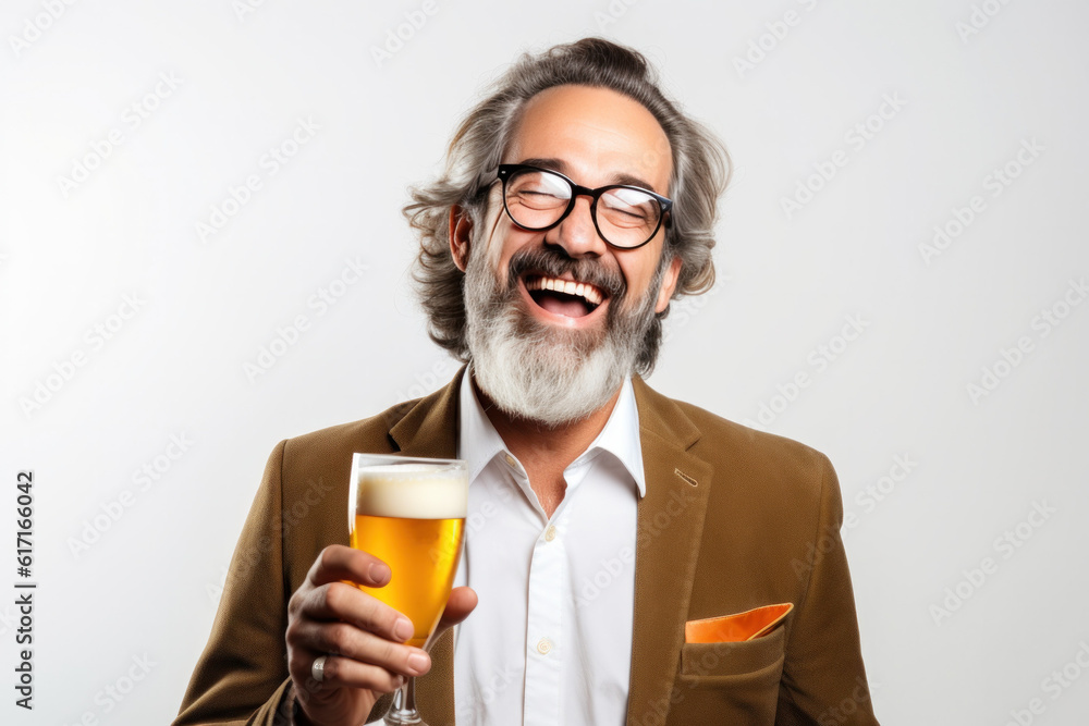 Man with a beer ai generated