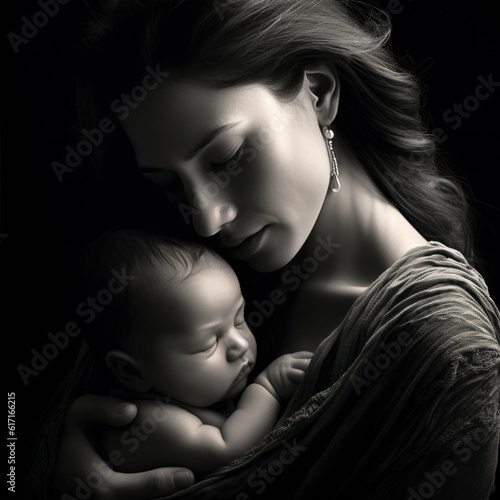 Beautiful woman and her child ai generated © Djomas