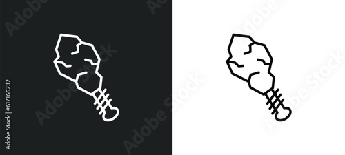 cudgel line icon in white and black colors. cudgel flat vector icon from cudgel collection for web, mobile apps and ui.