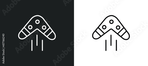 Photography boomerang line icon in white and black colors