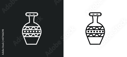 pottery line icon in white and black colors. pottery flat vector icon from pottery collection for web, mobile apps and ui.