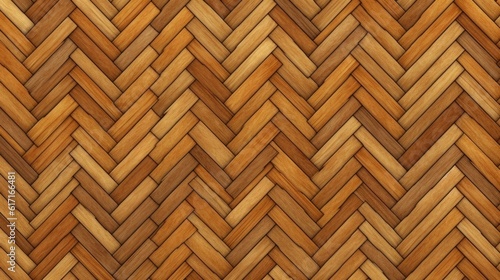 Flat realistic wooden parquet herringbone pattern texture  top-down view.