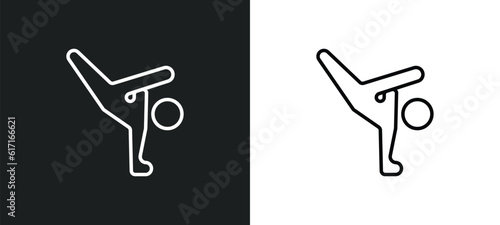 capoeira line icon in white and black colors. capoeira flat vector icon from capoeira collection for web, mobile apps and ui.
