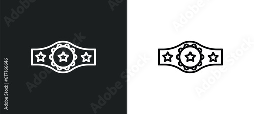 champion belt line icon in white and black colors. champion belt flat vector icon from champion belt collection for web, mobile apps and ui.