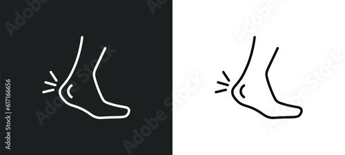 ankle line icon in white and black colors. ankle flat vector icon from ankle collection for web, mobile apps and ui.