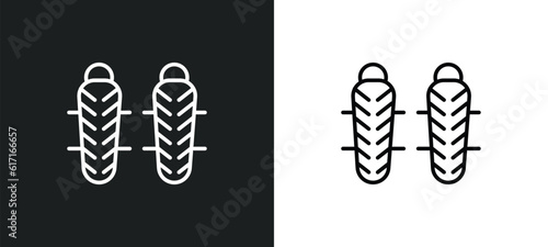 shin guards line icon in white and black colors. shin guards flat vector icon from shin guards collection for web, mobile apps and ui.